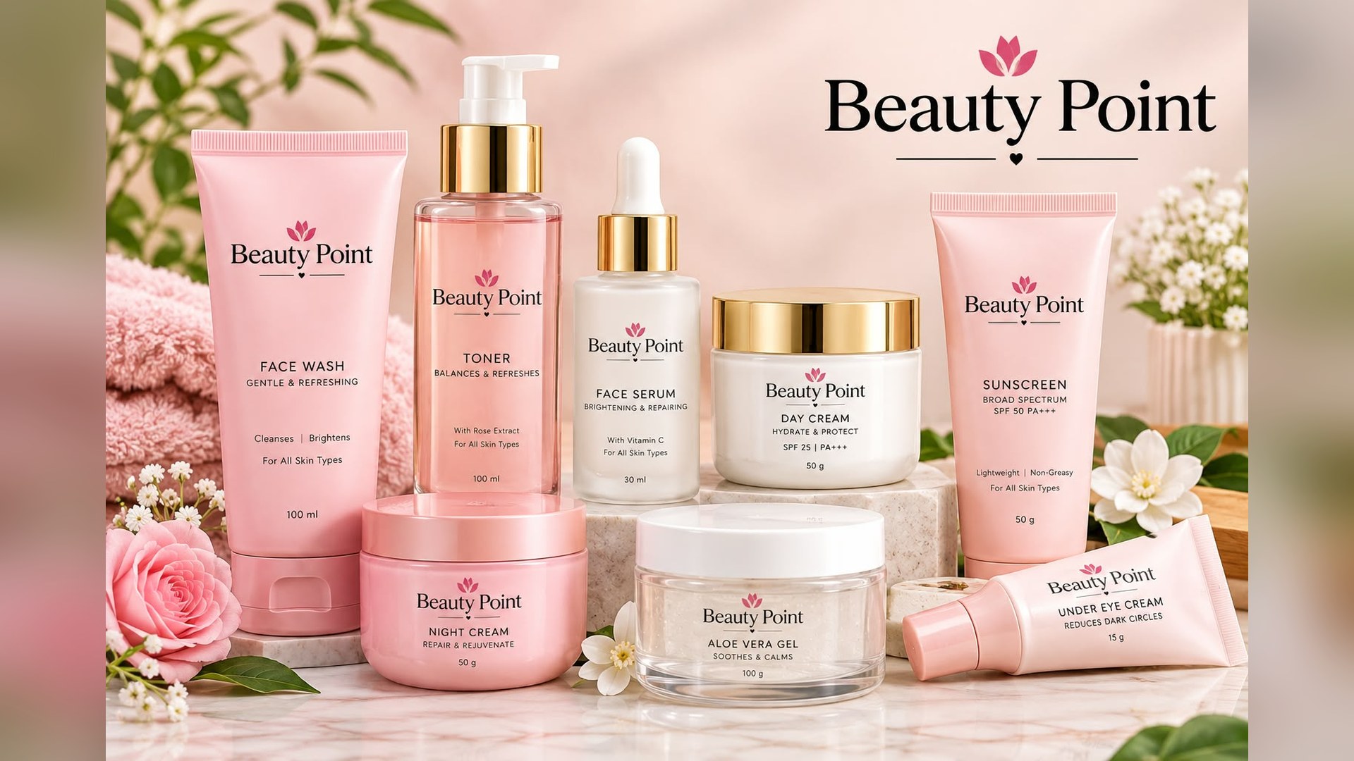Beauty Point skincare product range
